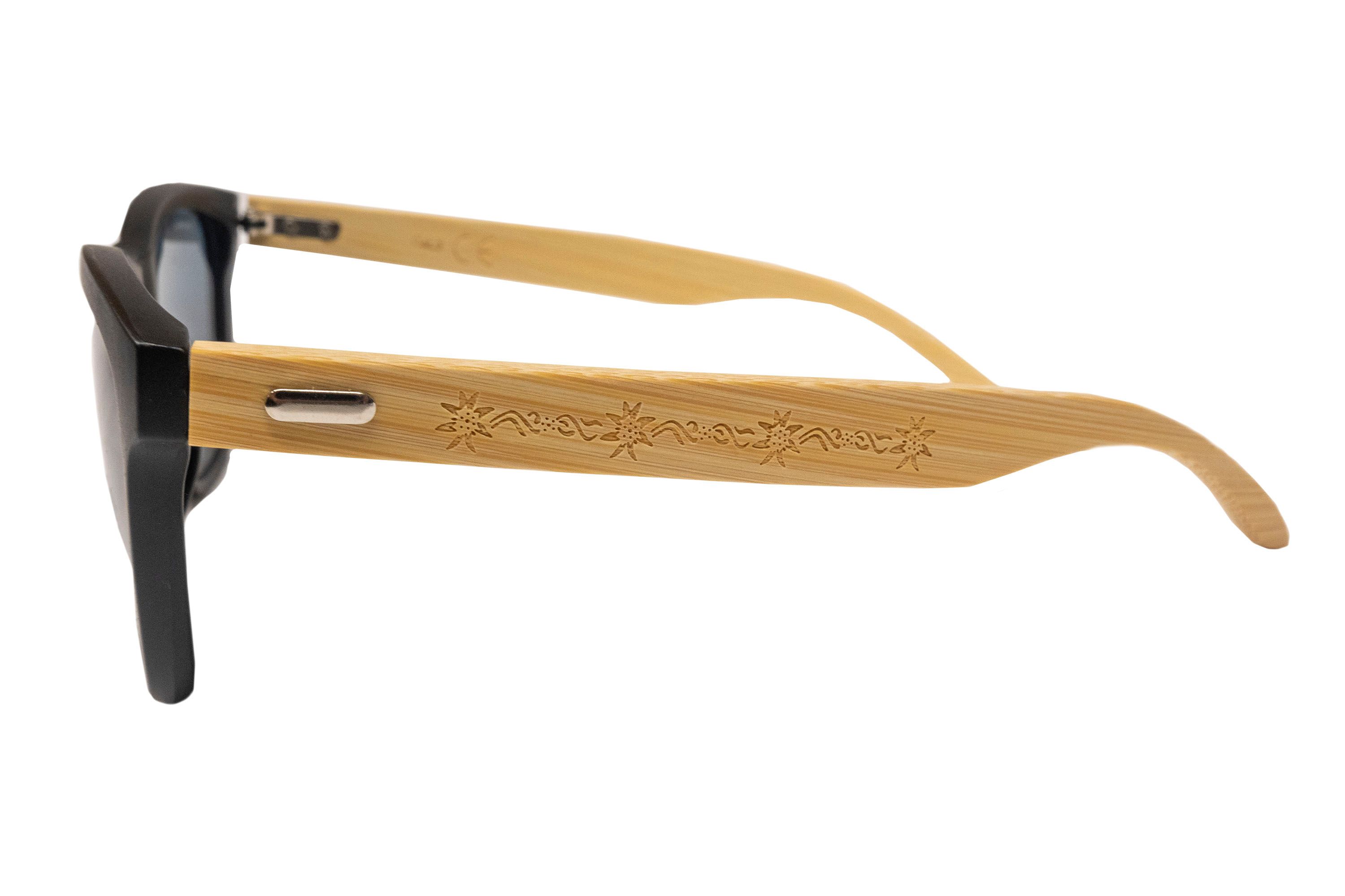Sonnenbrille Bambus UV400, mit Edelweiss Gravur