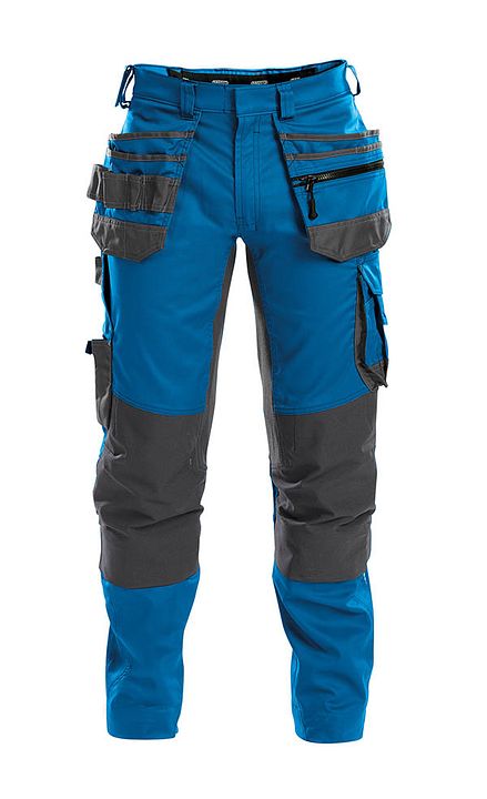 bleu azur/gris anthracite - taille longu