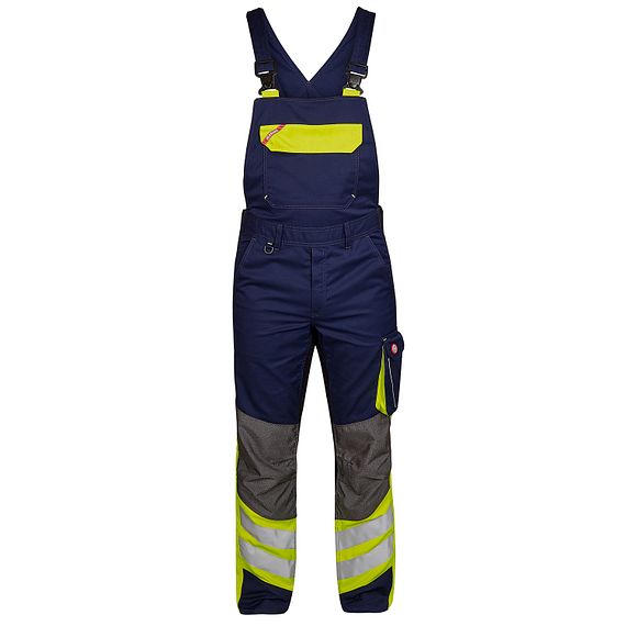 Cargo Latzhose Tintenblau/Gelb lange Schrittlänge